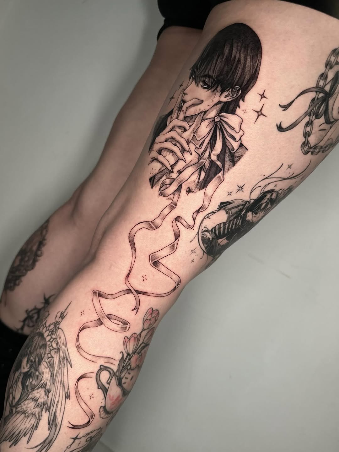 Tattoo by @kkimnida โ illustrative, black_and_grey