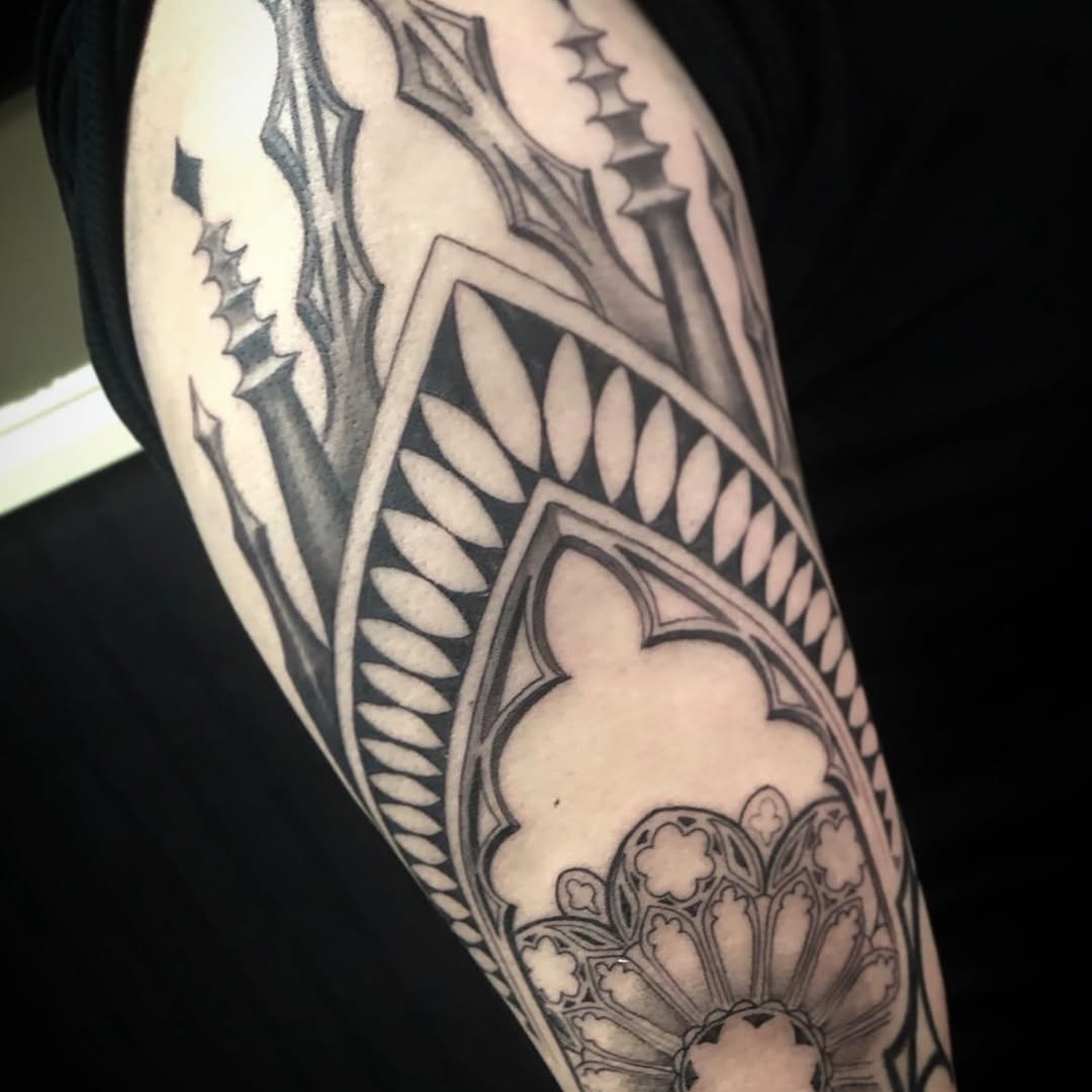 Tattoo by @cassandratattoos — blackwork, geometric