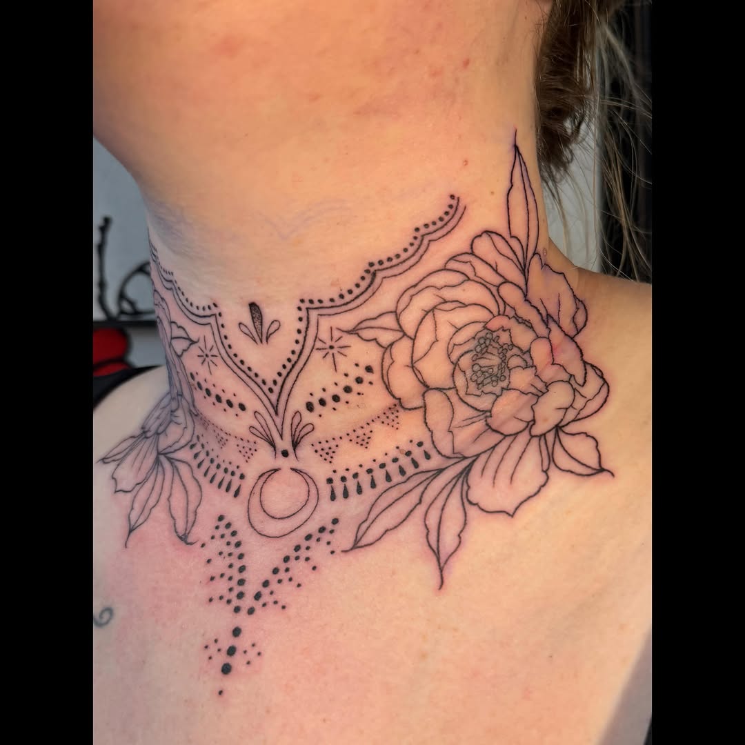 Tattoo by @artbydollface — fine_line, dotwork