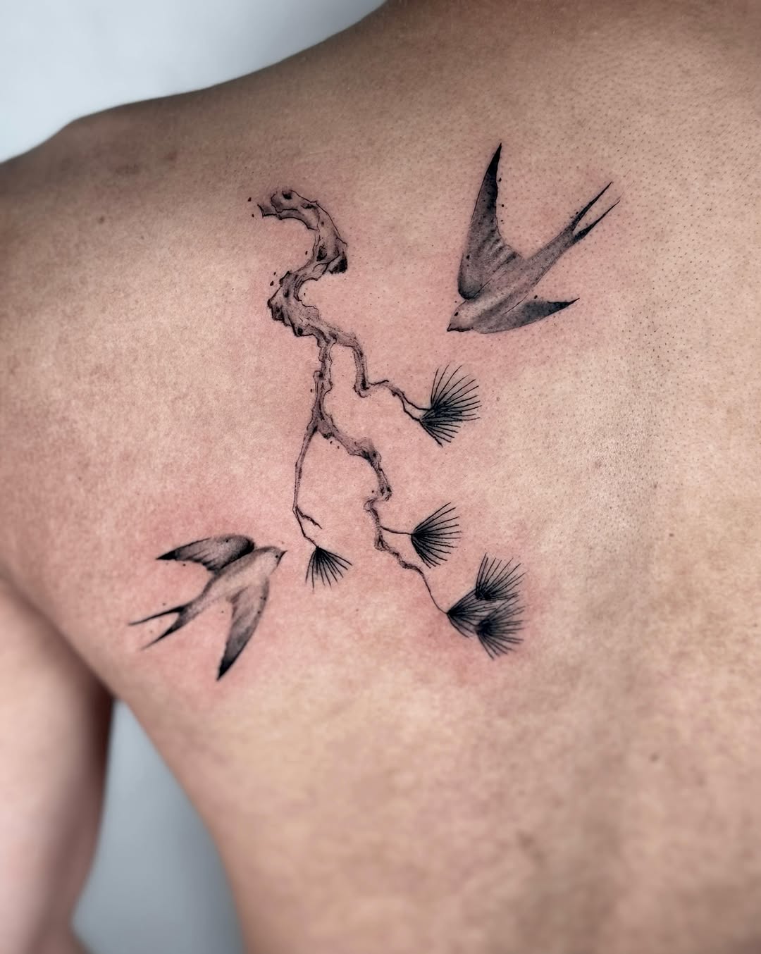 Tattoo by @rickyttattoo — fine_line, black_and_grey