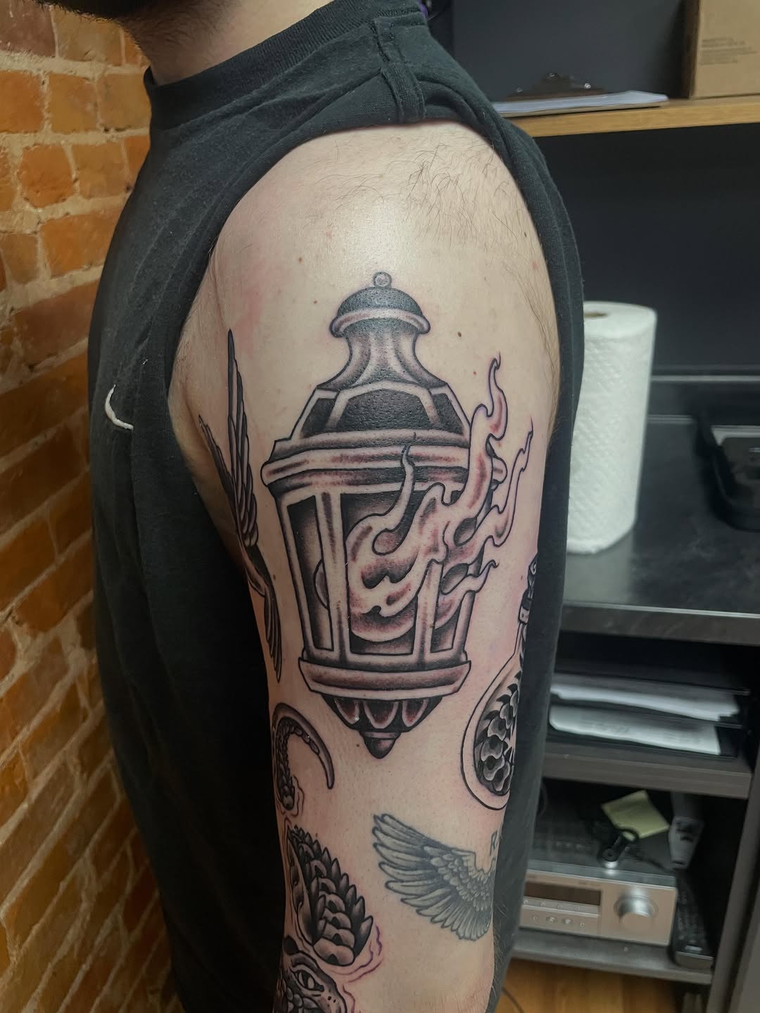 Tattoo by @auzzy.inkpirate — american_traditional, black_and_grey