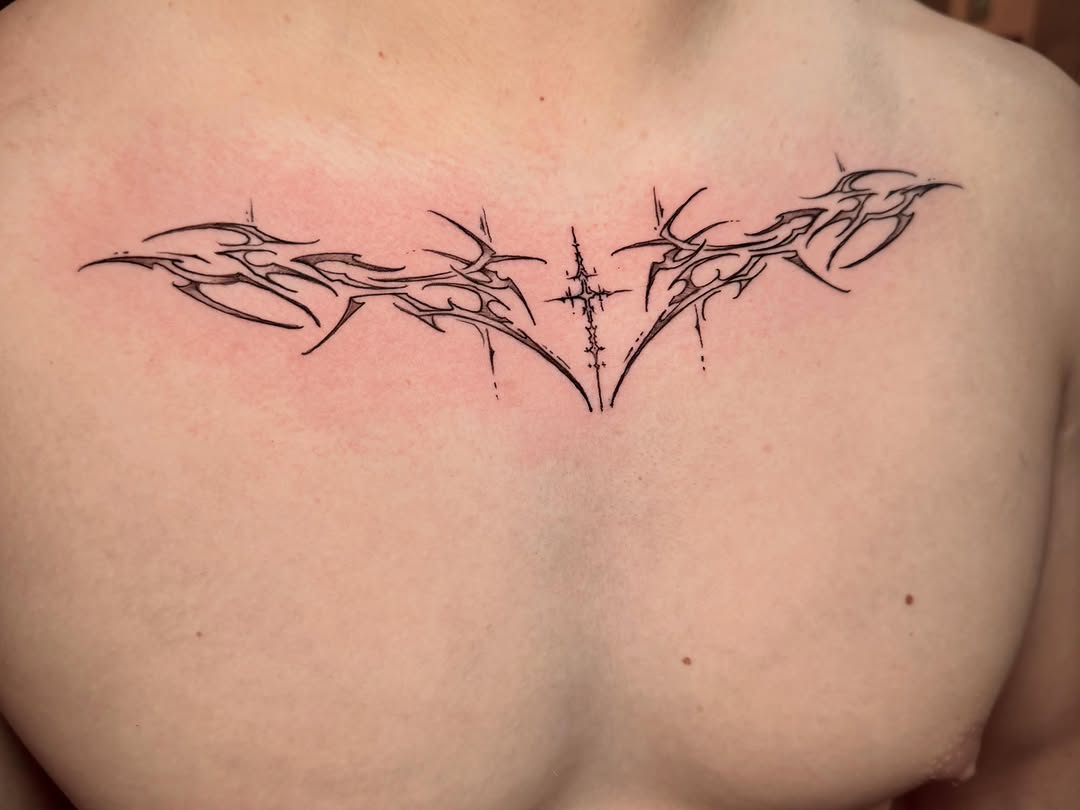 Tattoo by @inkedby_adam — illustrative, blackwork