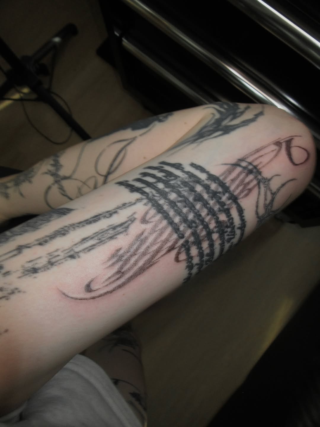 Tattoo by @sacer________ — blackwork, trash_polka