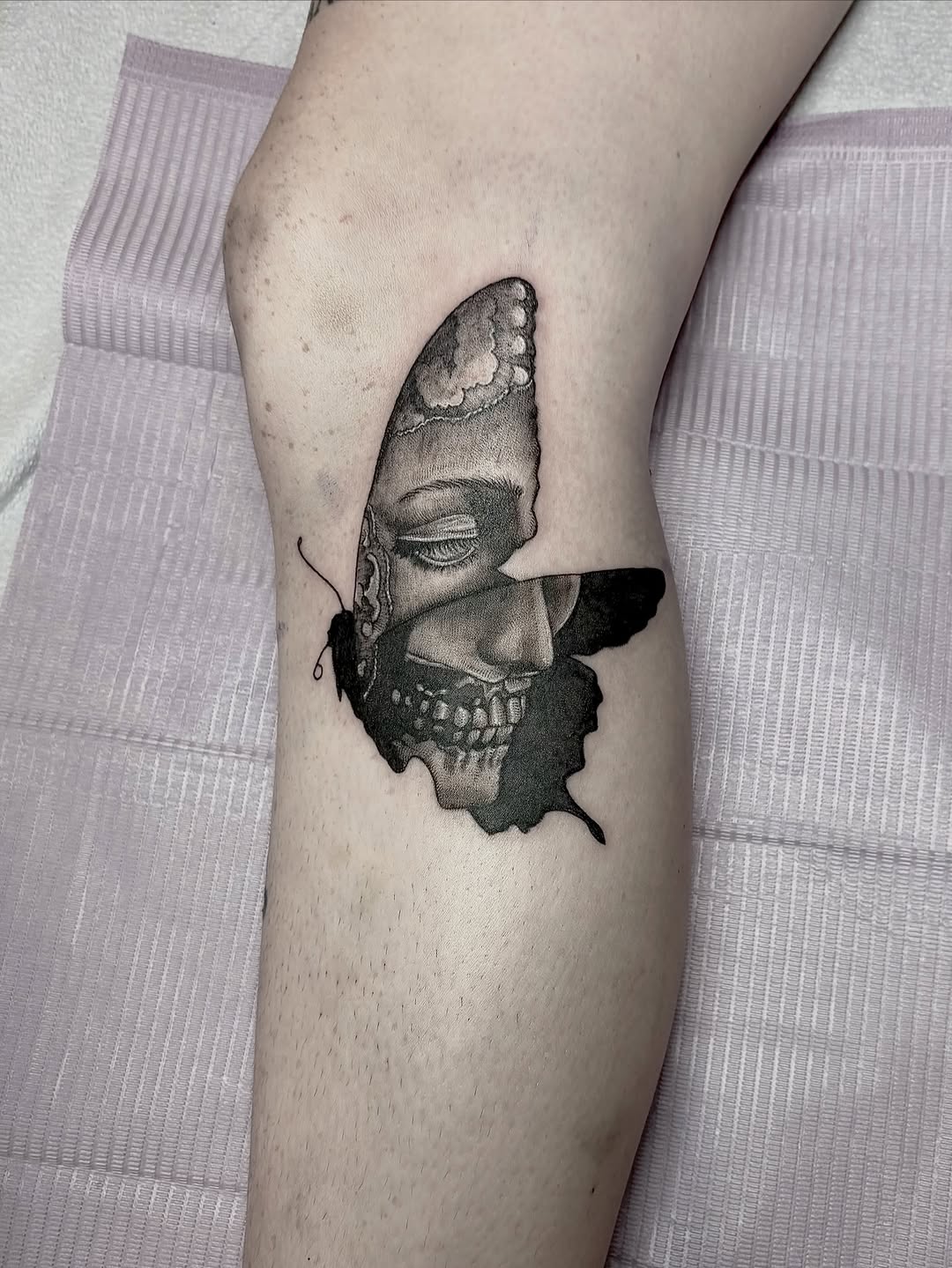 Tattoo by @miss.rage.tattoos — realism, black_and_grey