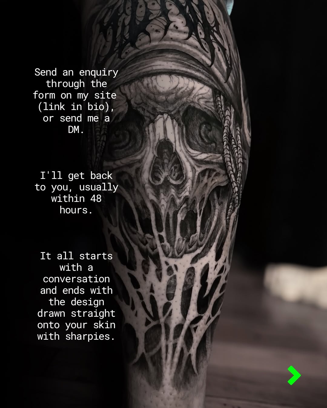 Tattoo by @crawlspace_tattoo โ black_and_grey, realism