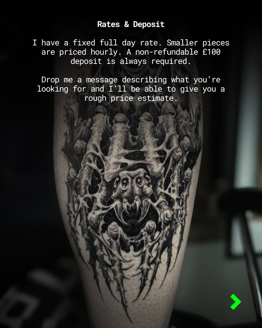 Tattoo by @crawlspace_tattoo โ dark_realism, black_and_grey