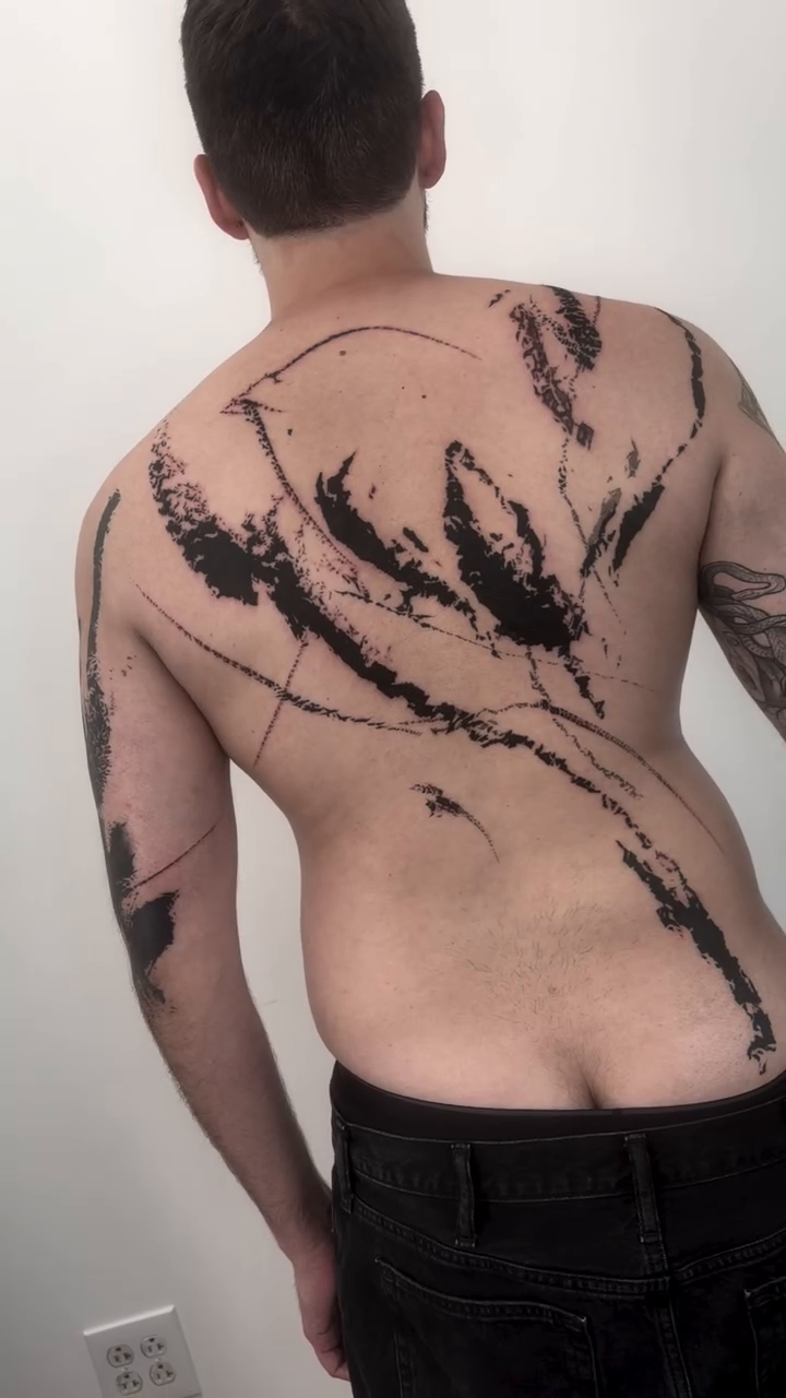 Tattoo by @profet_ink — blackwork, abstract