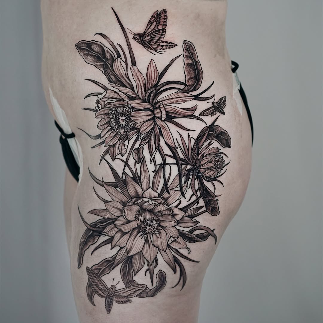 Tattoo by @hiralupe_tattoo — black_and_grey, illustrative