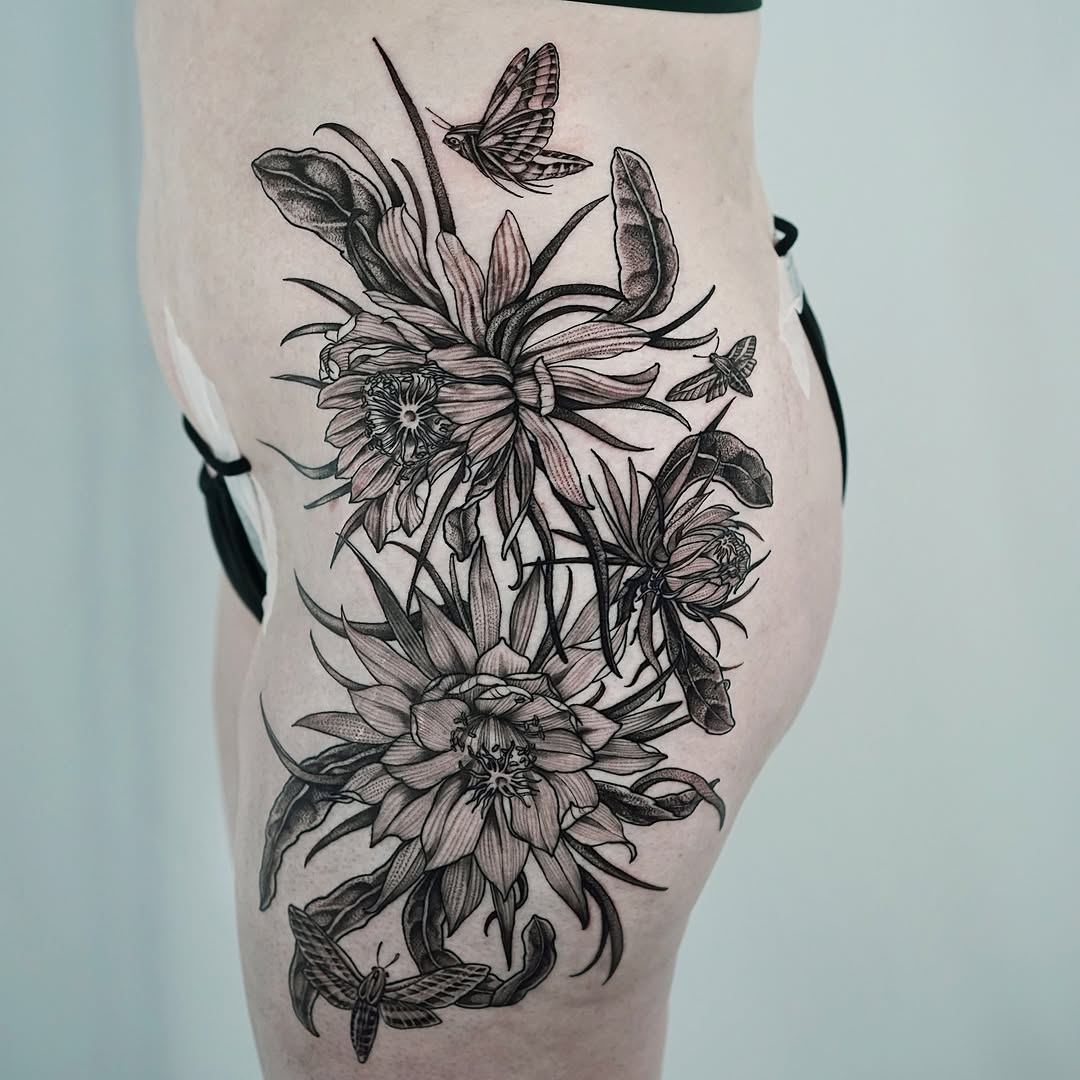 Tattoo by @hiralupe_tattoo — black_and_grey, illustrative