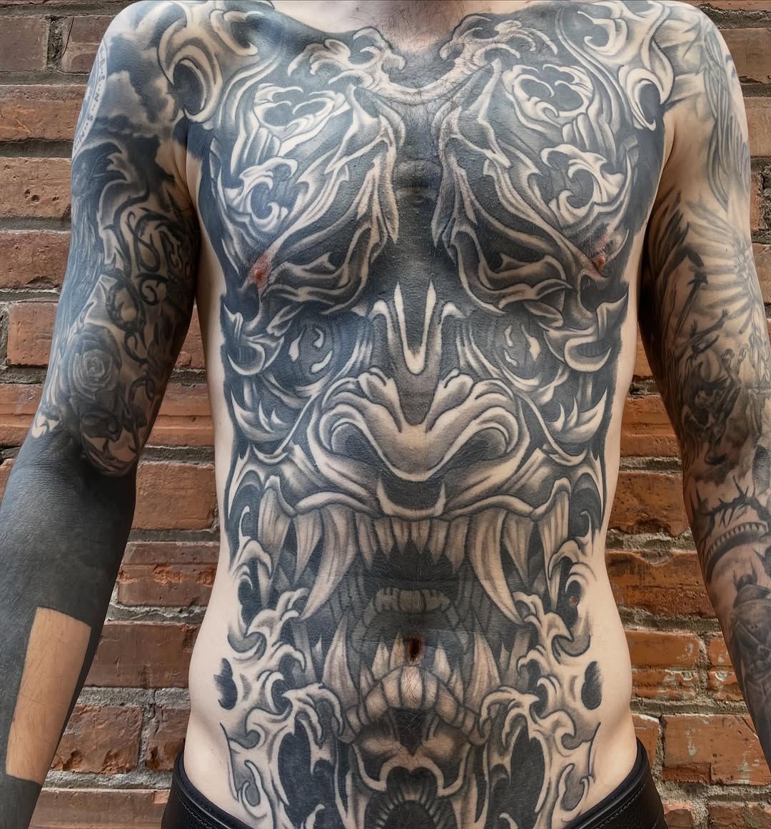 Tattoo by @duggernautt — japanese_irezumi, black_and_grey
