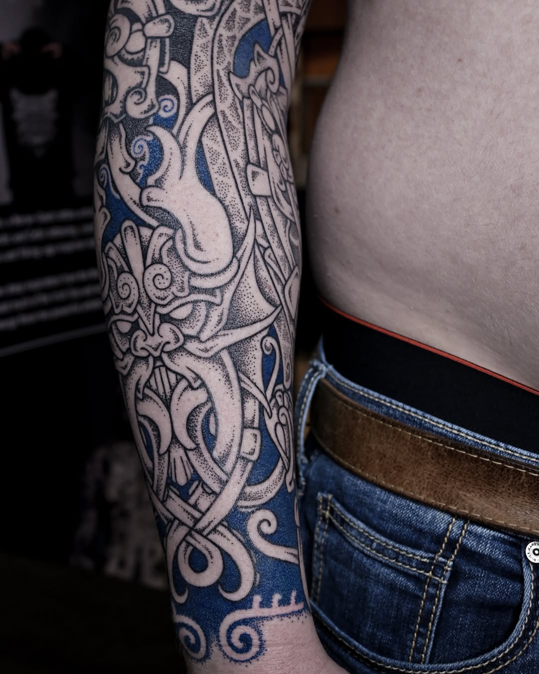 Tattoo by @kintyreink — dotwork, blackwork