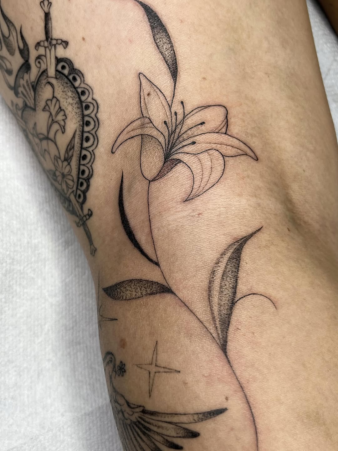 Tattoo by @sara_atamian_tattoos β fine_line, illustrative