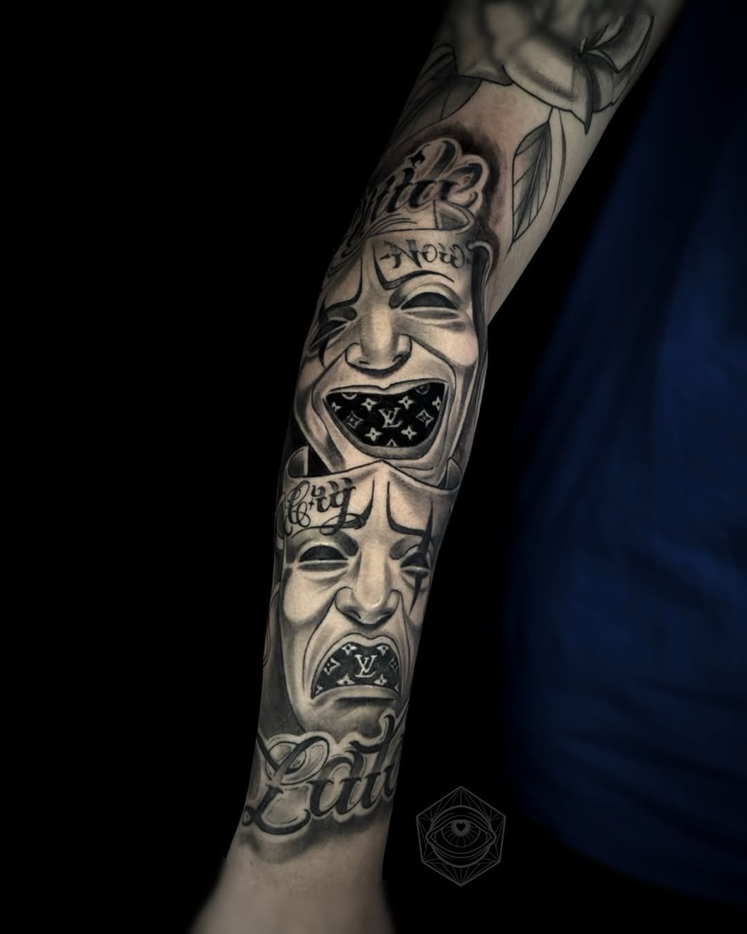 Tattoo by @taylor_._moon — chicano, black_and_grey
