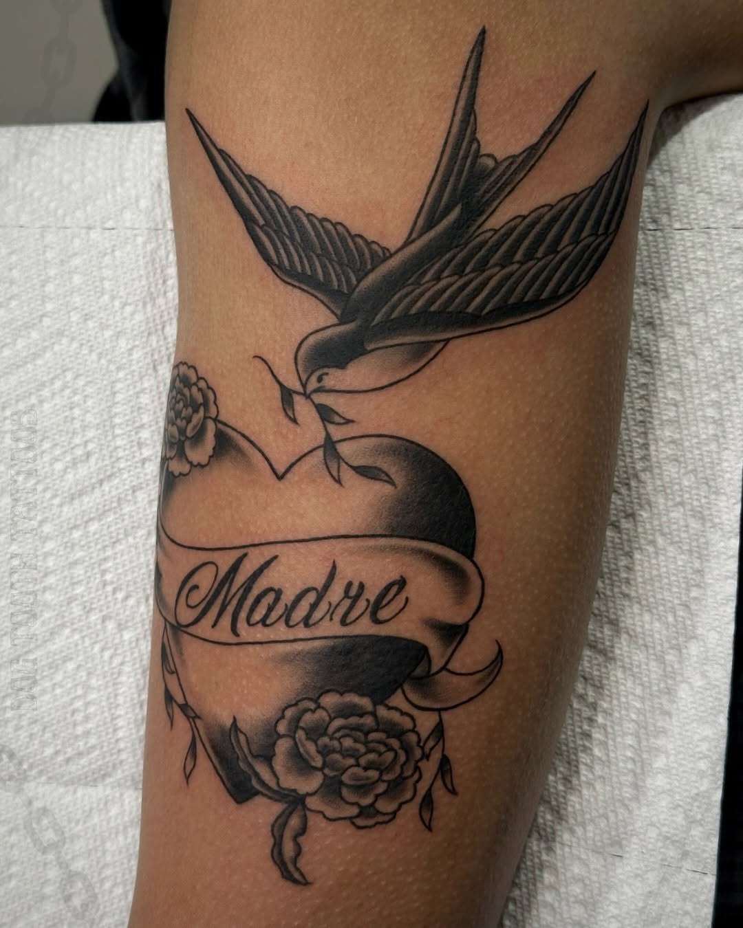 Tattoo by @dogtoothtattoos — american_traditional, lettering_script