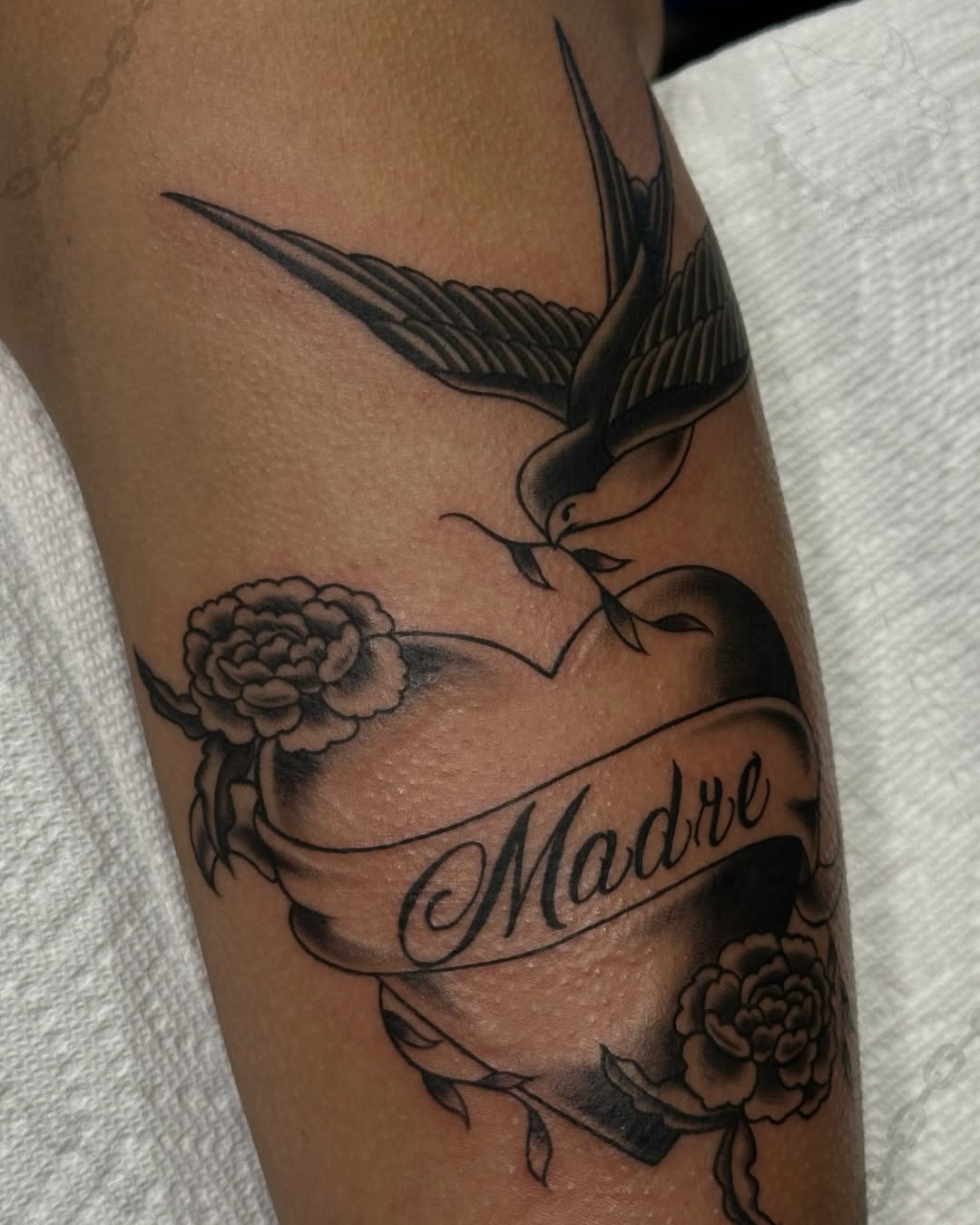 Tattoo by @dogtoothtattoos — american_traditional, lettering_script
