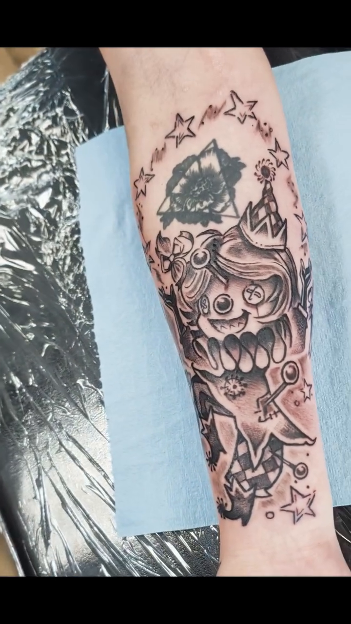Tattoo by @casey_tuttle.art — dark_realism, trash_polka