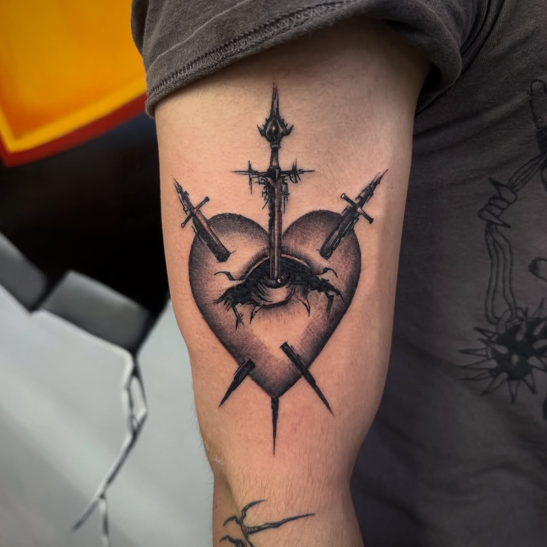 Tattoo by @mannytats — blackwork, dark_realism