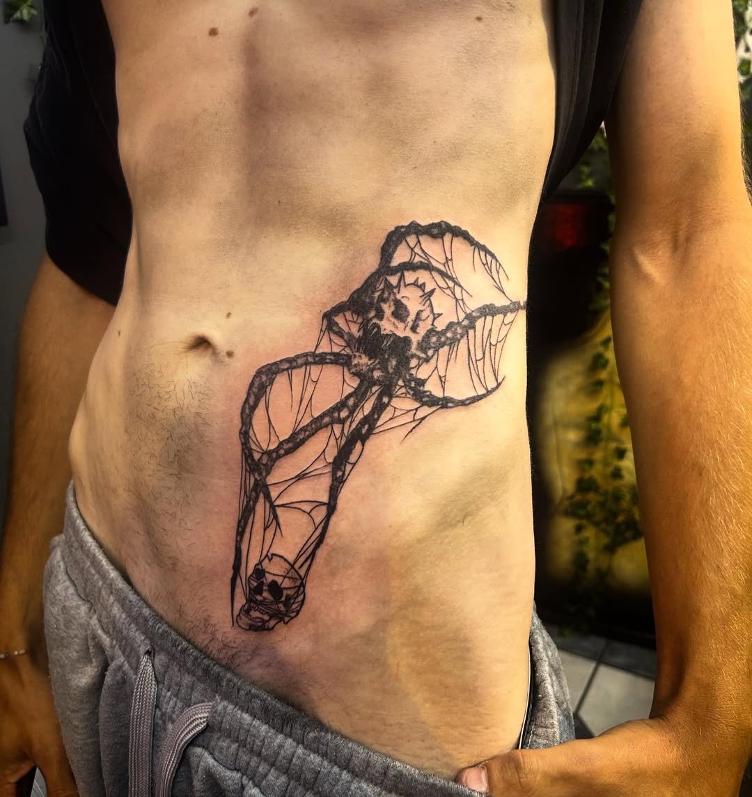 Tattoo by @maddiedoestattoos — black_and_grey, dark_realism