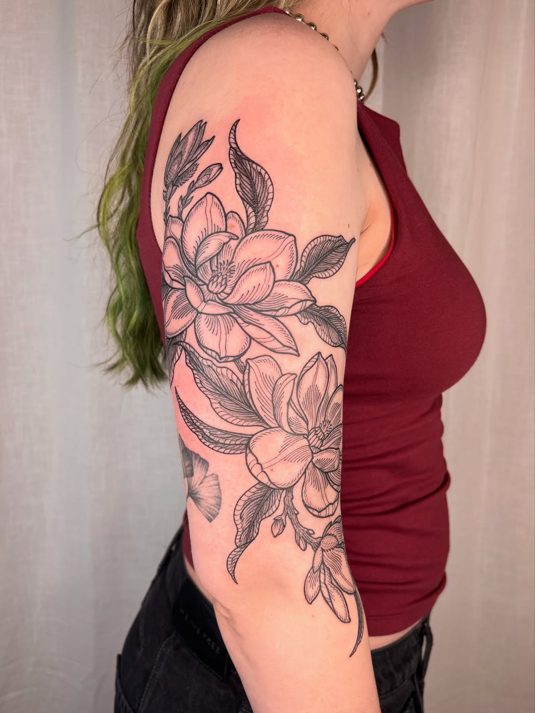 Tattoo by @maggiechotattoo — fine_line, black_and_grey