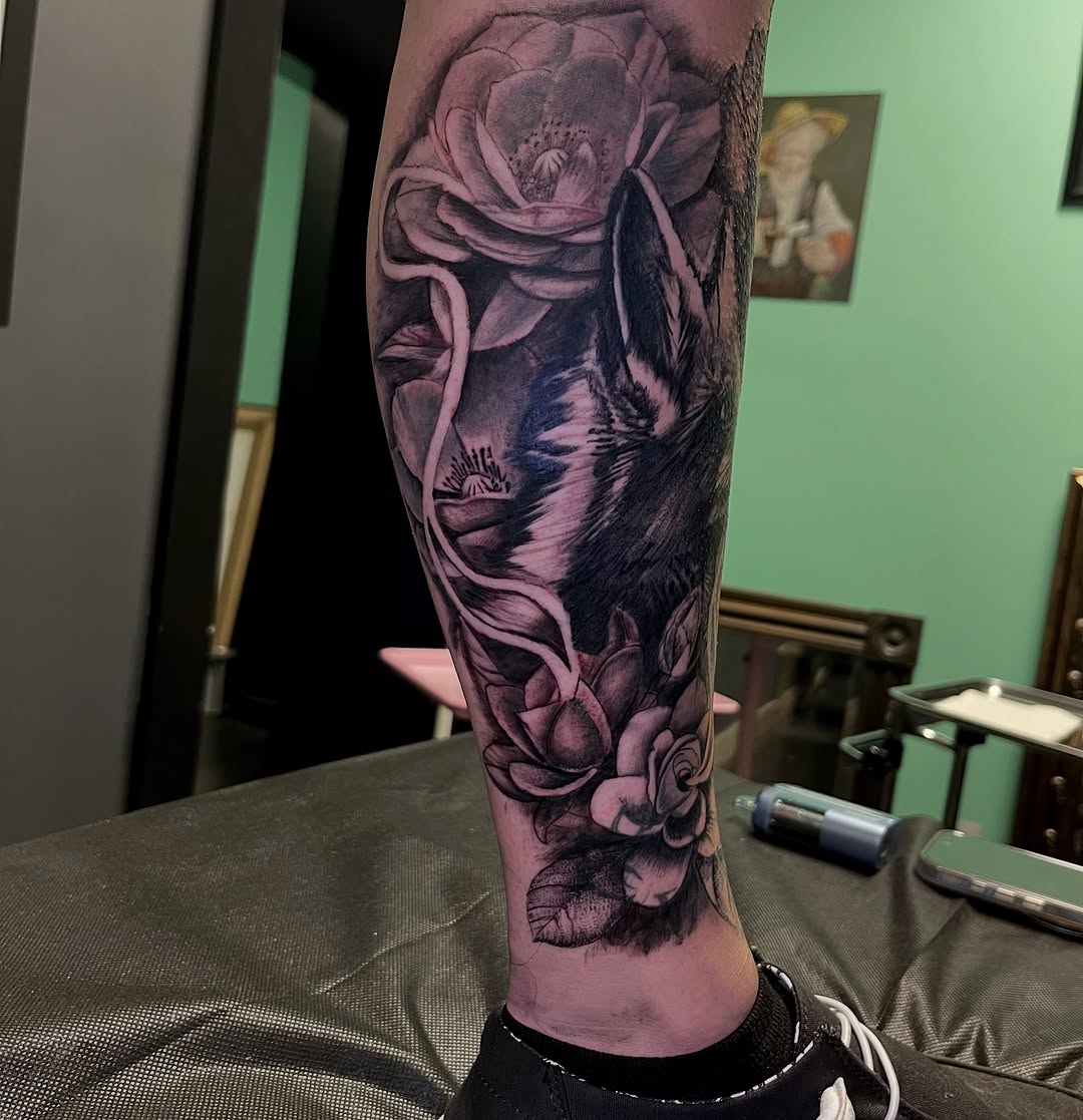 Tattoo by @tat2garrett — black_and_grey, realism