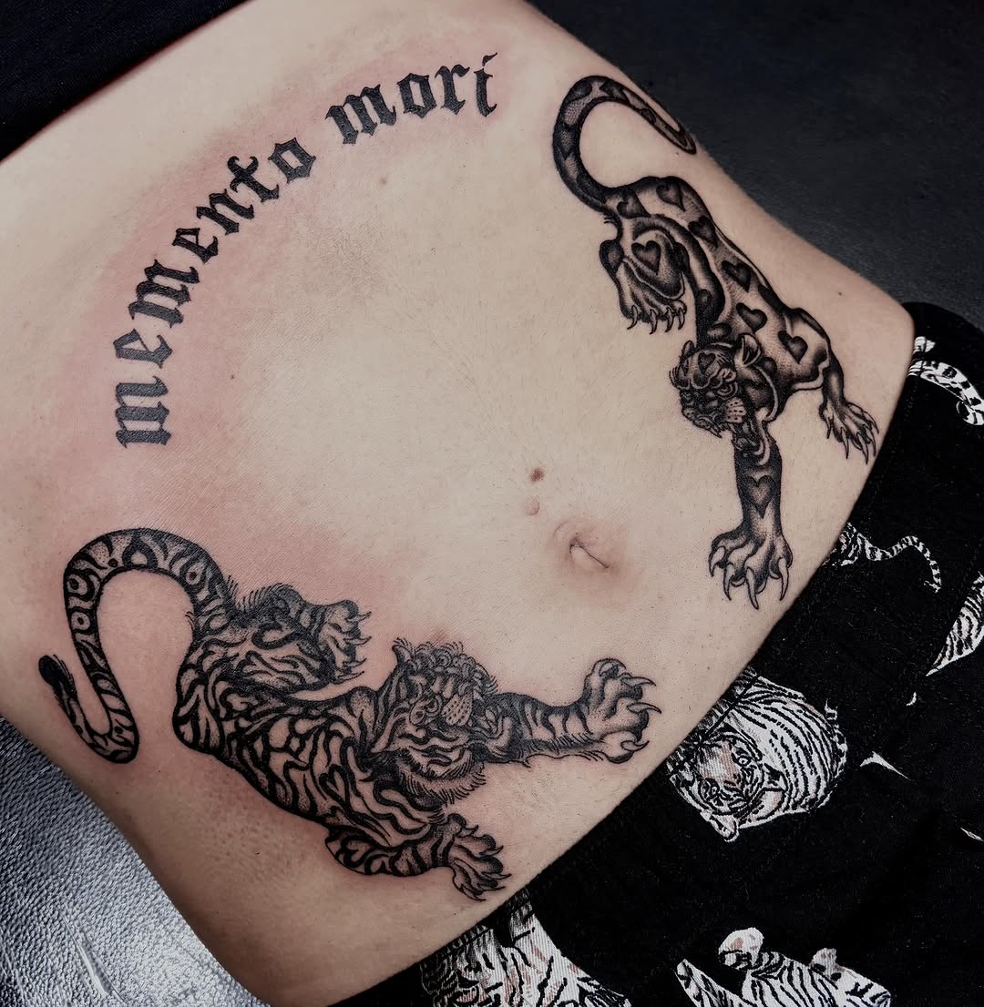 Tattoo by @sassafrastats — black_and_grey, lettering_script