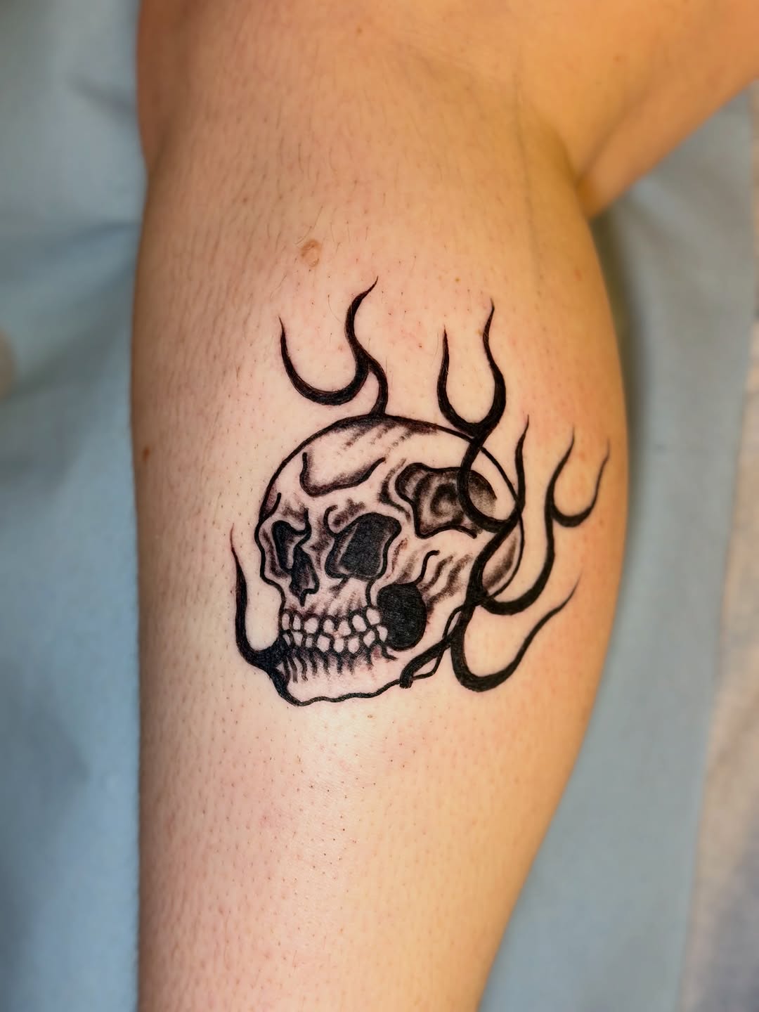 Tattoo by @maddacide — blackwork