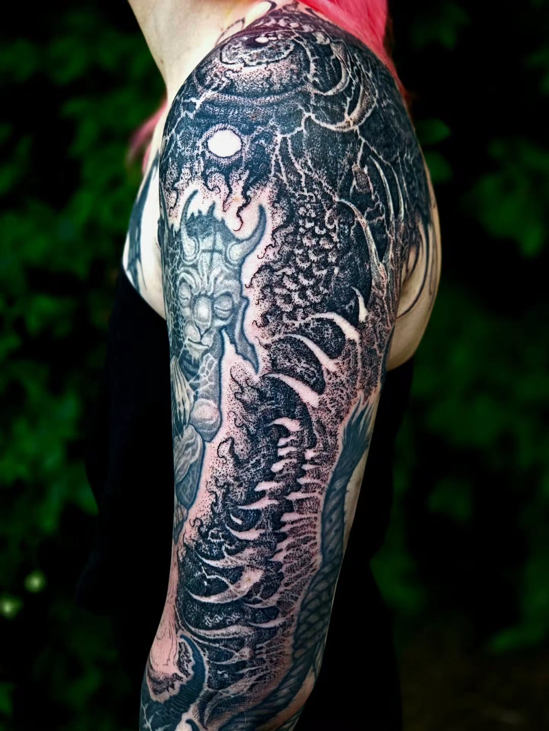 Tattoo by @hellscribe โ black_and_grey