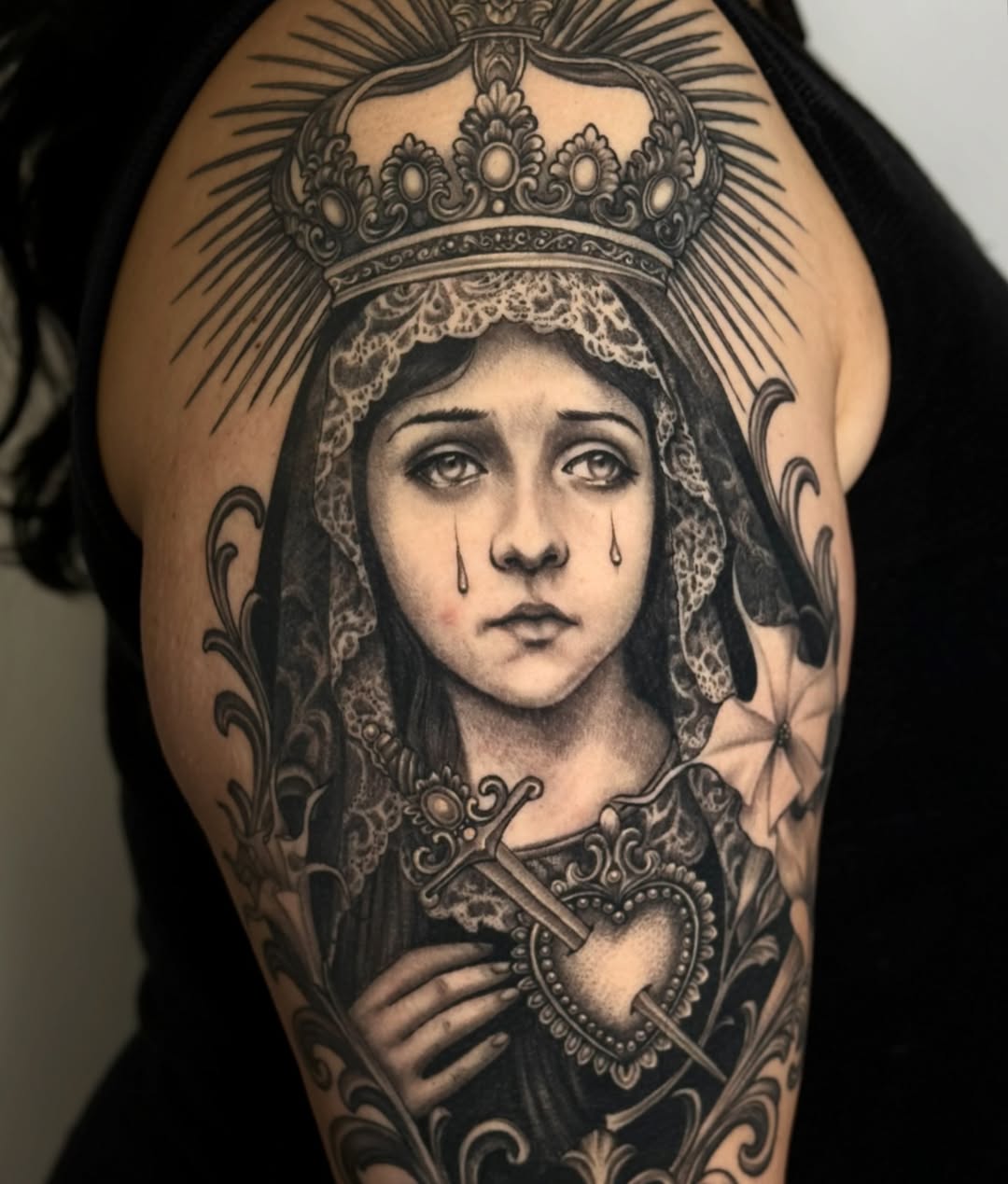 Tattoo by @artofmiguelangelflores — black_and_grey, realism