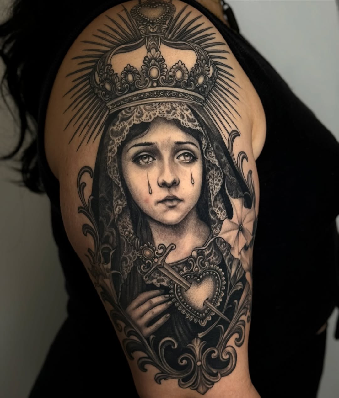 Tattoo by @artofmiguelangelflores — black_and_grey, realism