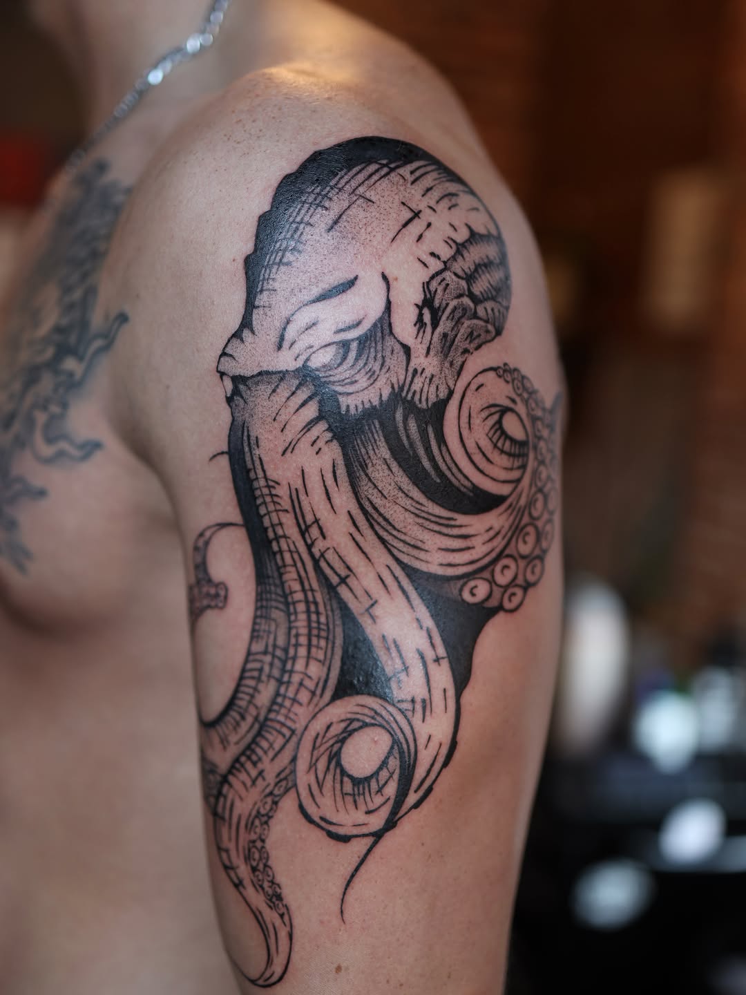 Tattoo by @morganpurcey — blackwork