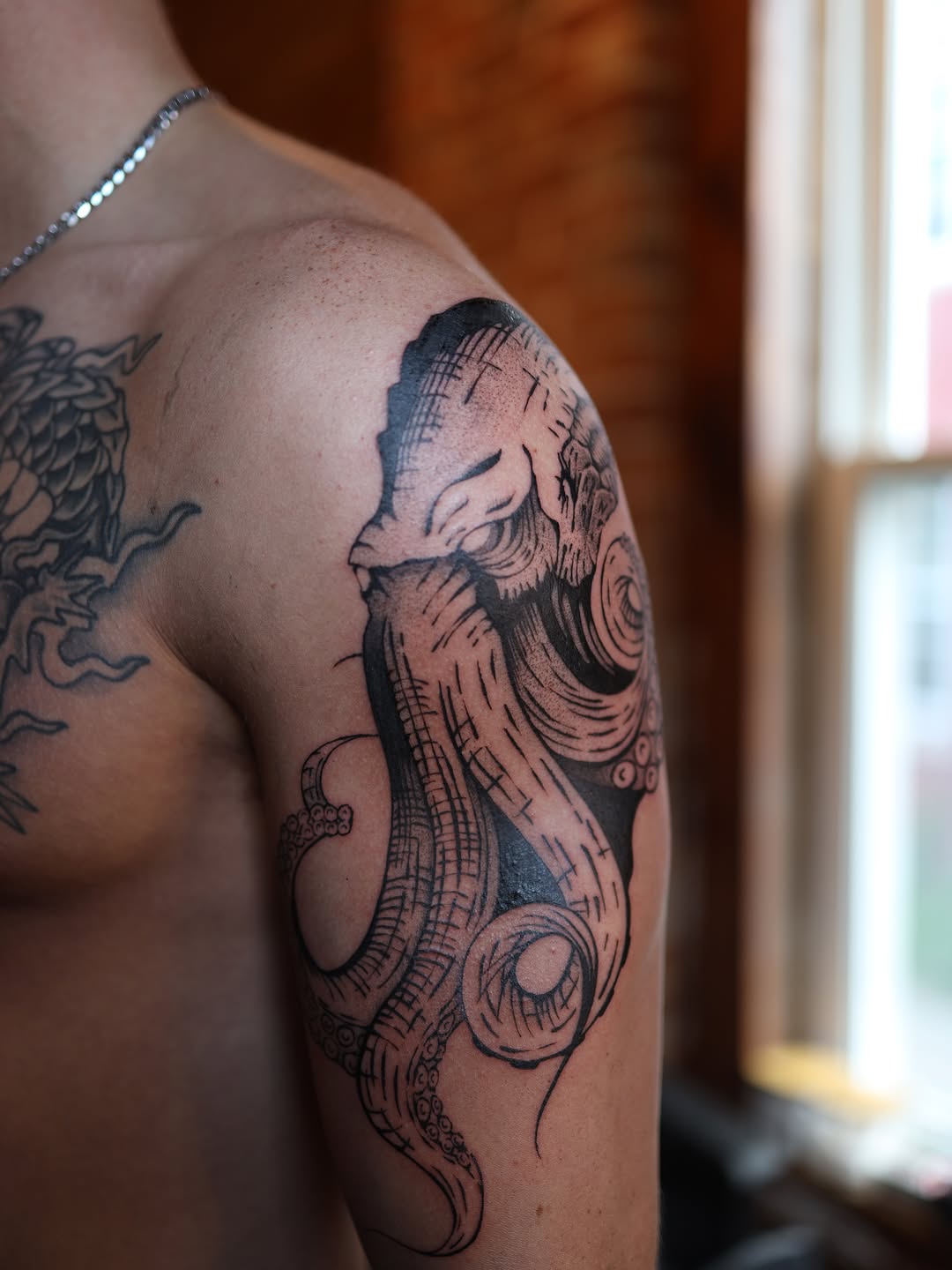Tattoo by @morganpurcey — blackwork