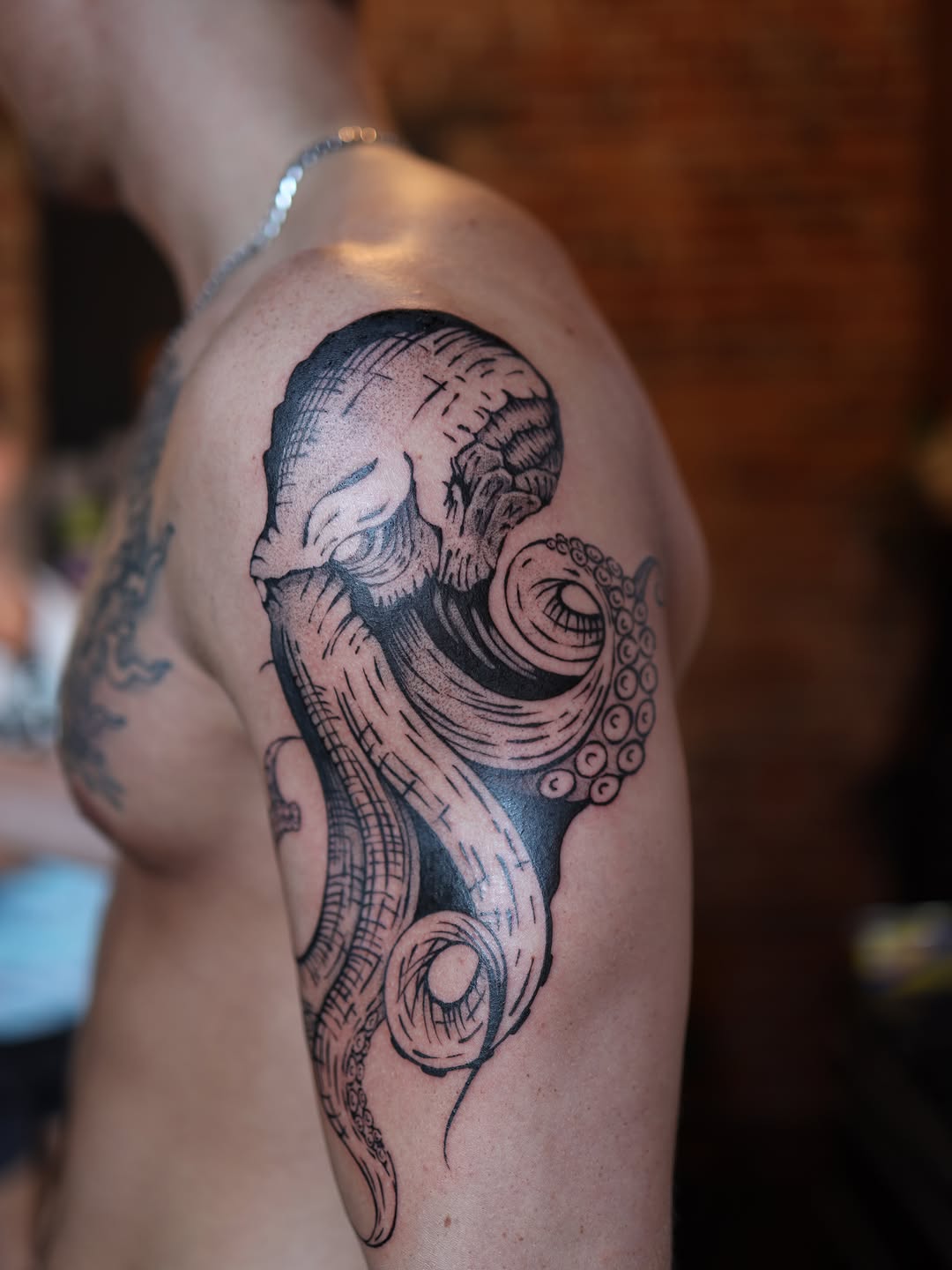 Tattoo by @morganpurcey — blackwork