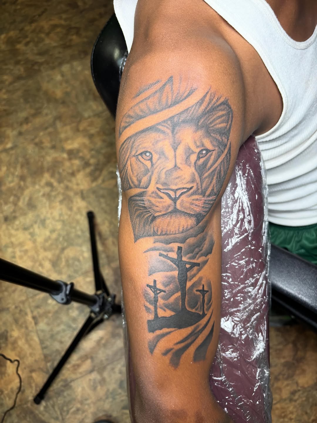 Tattoo by @inkys_ink — realism, black_and_grey