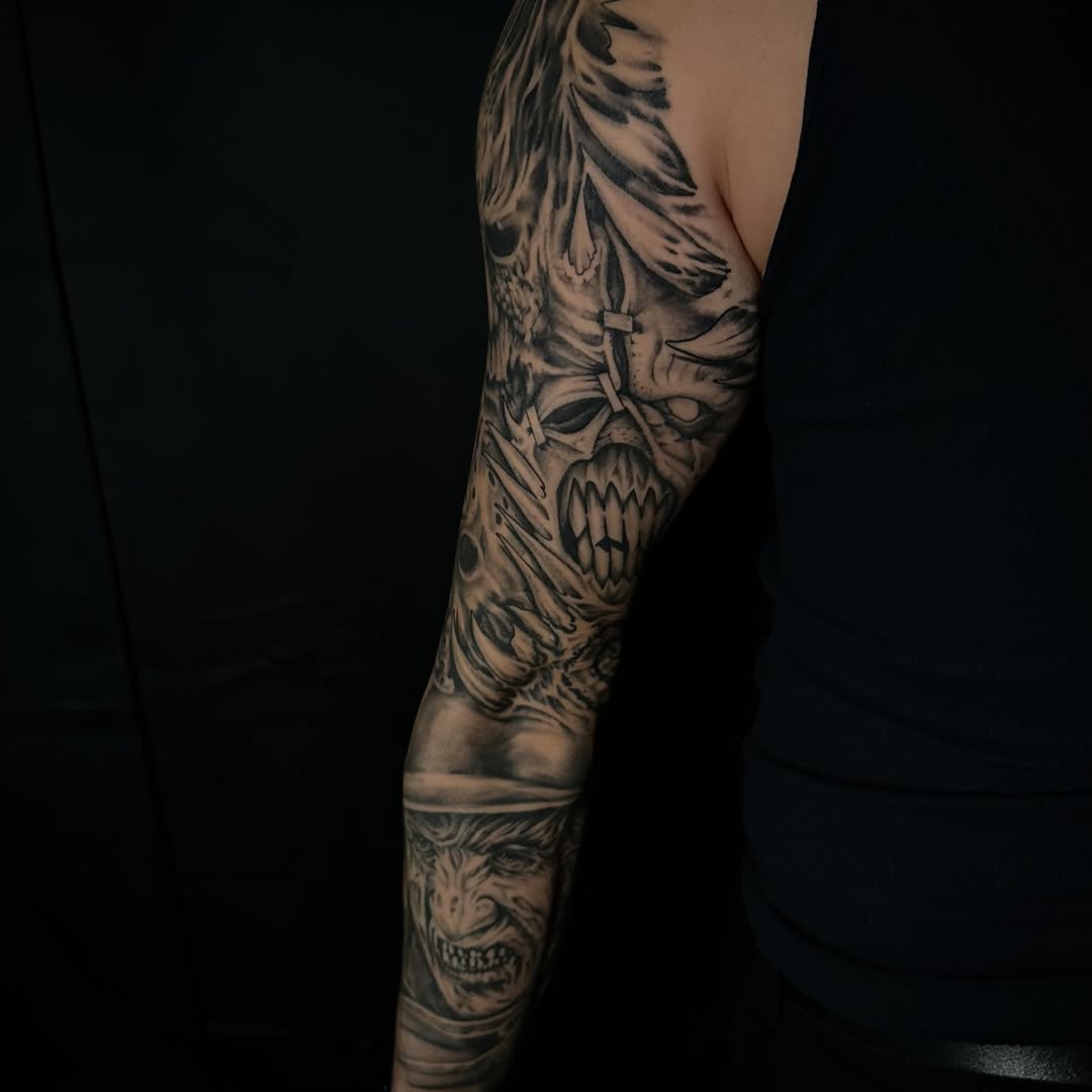 Tattoo by @hellbent.sebastian — black_and_grey, realism
