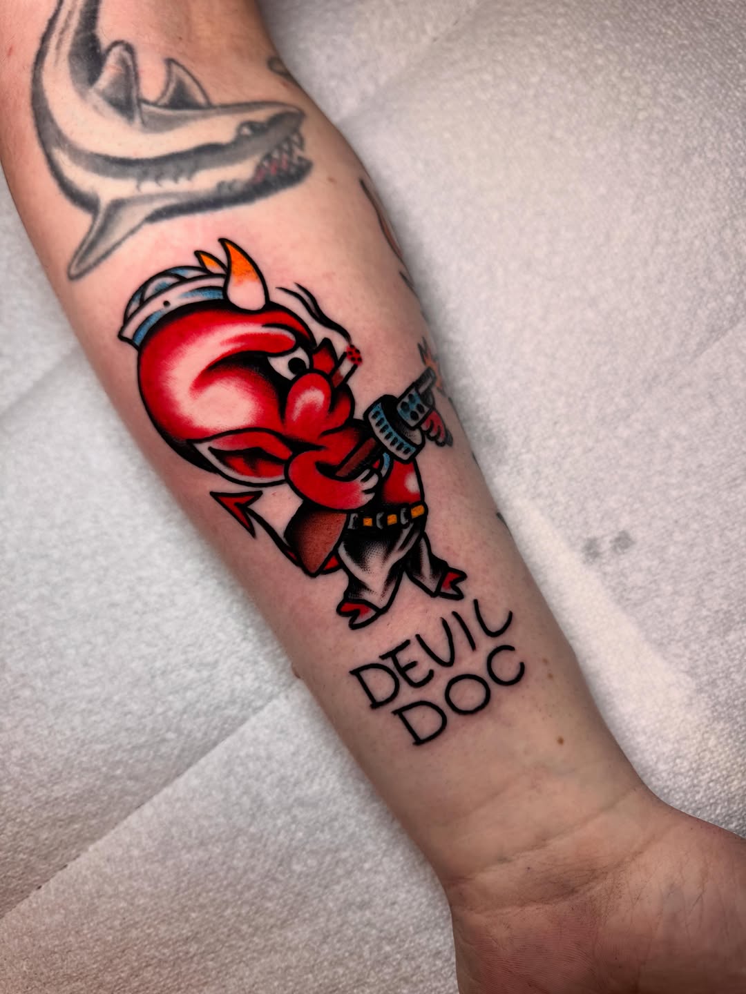 Tattoo by @floodrat — american_traditional, lettering_script