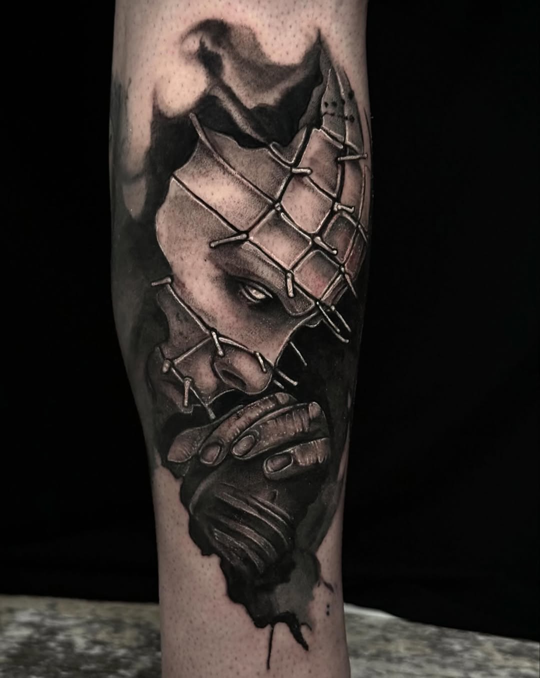 Tattoo by @machomandisavage — dark_realism, blackwork