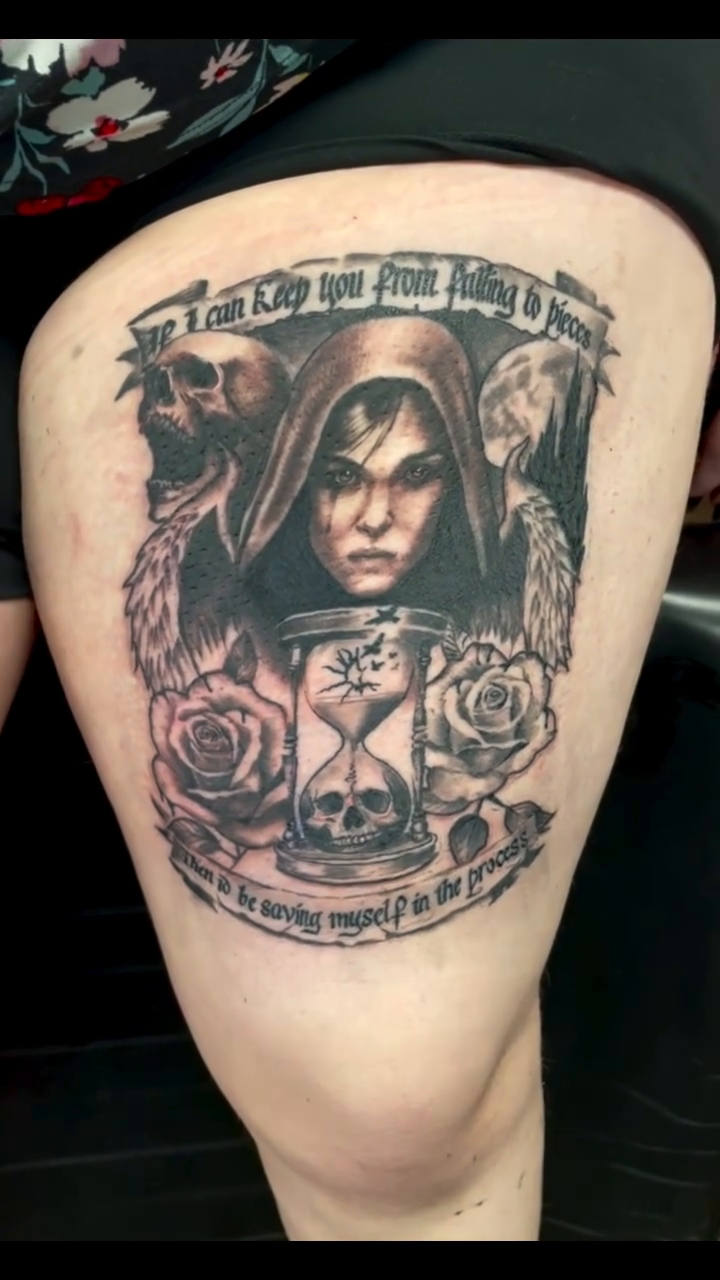 Tattoo by @mikey.ramz — dark_realism, black_and_grey