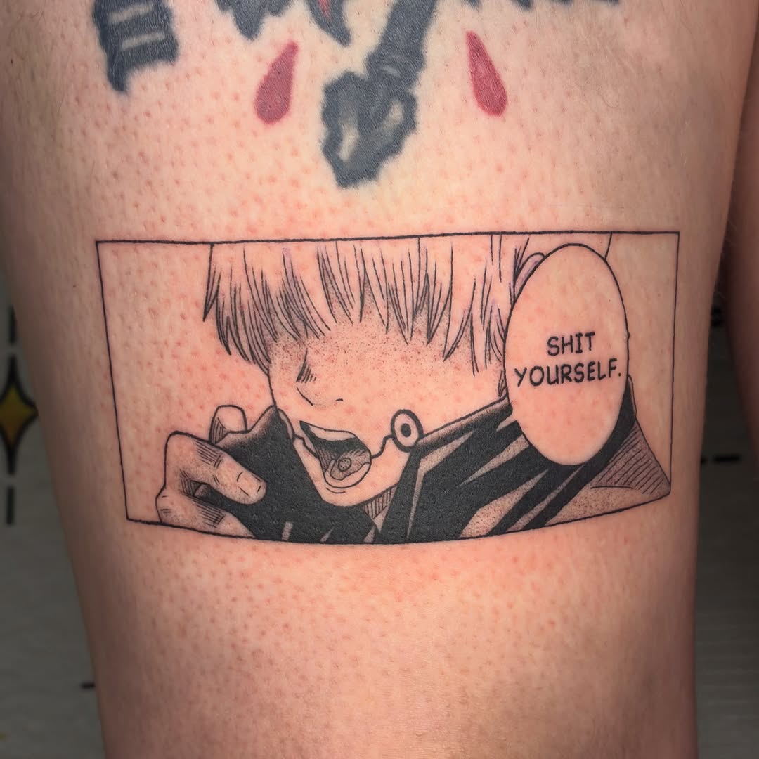 Tattoo by @shark_boy_tattoos โ illustrative, black_and_grey