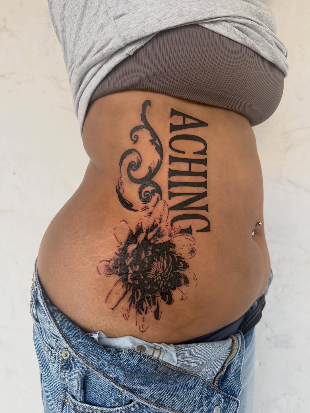 Tattoo by @meatofsnail — blackwork