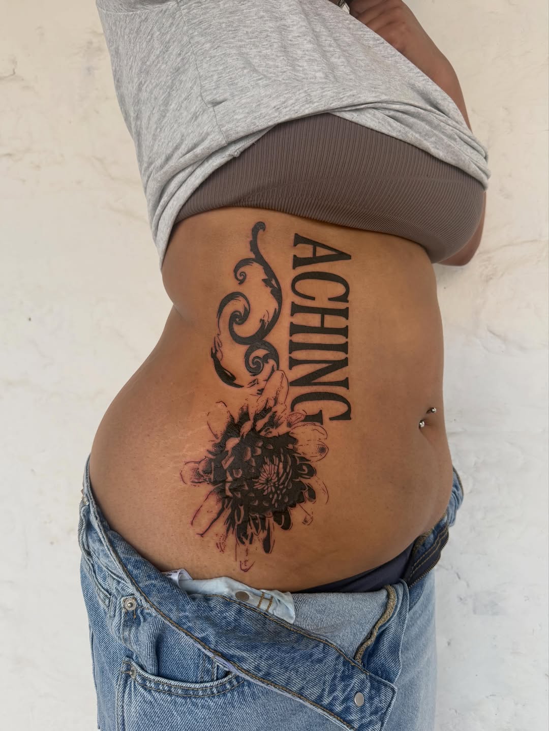 Tattoo by @meatofsnail — blackwork