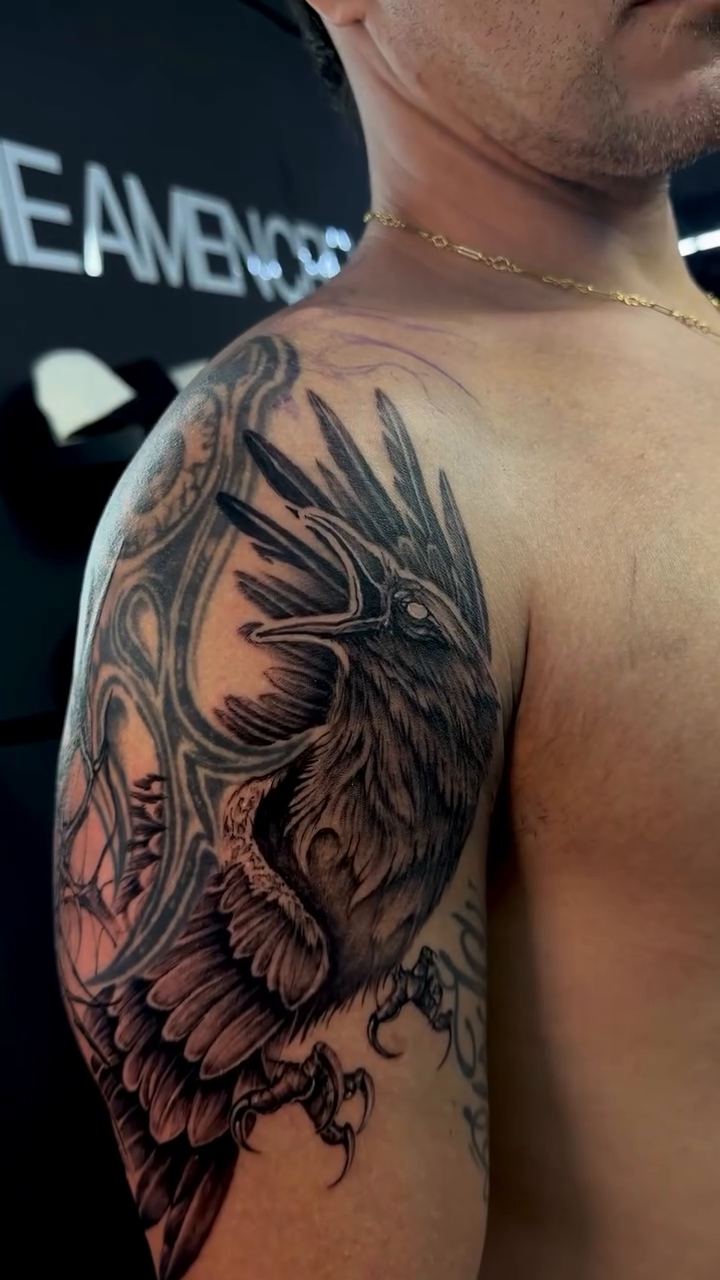 Tattoo by @nicoherreratattoo — dark_realism, black_and_grey