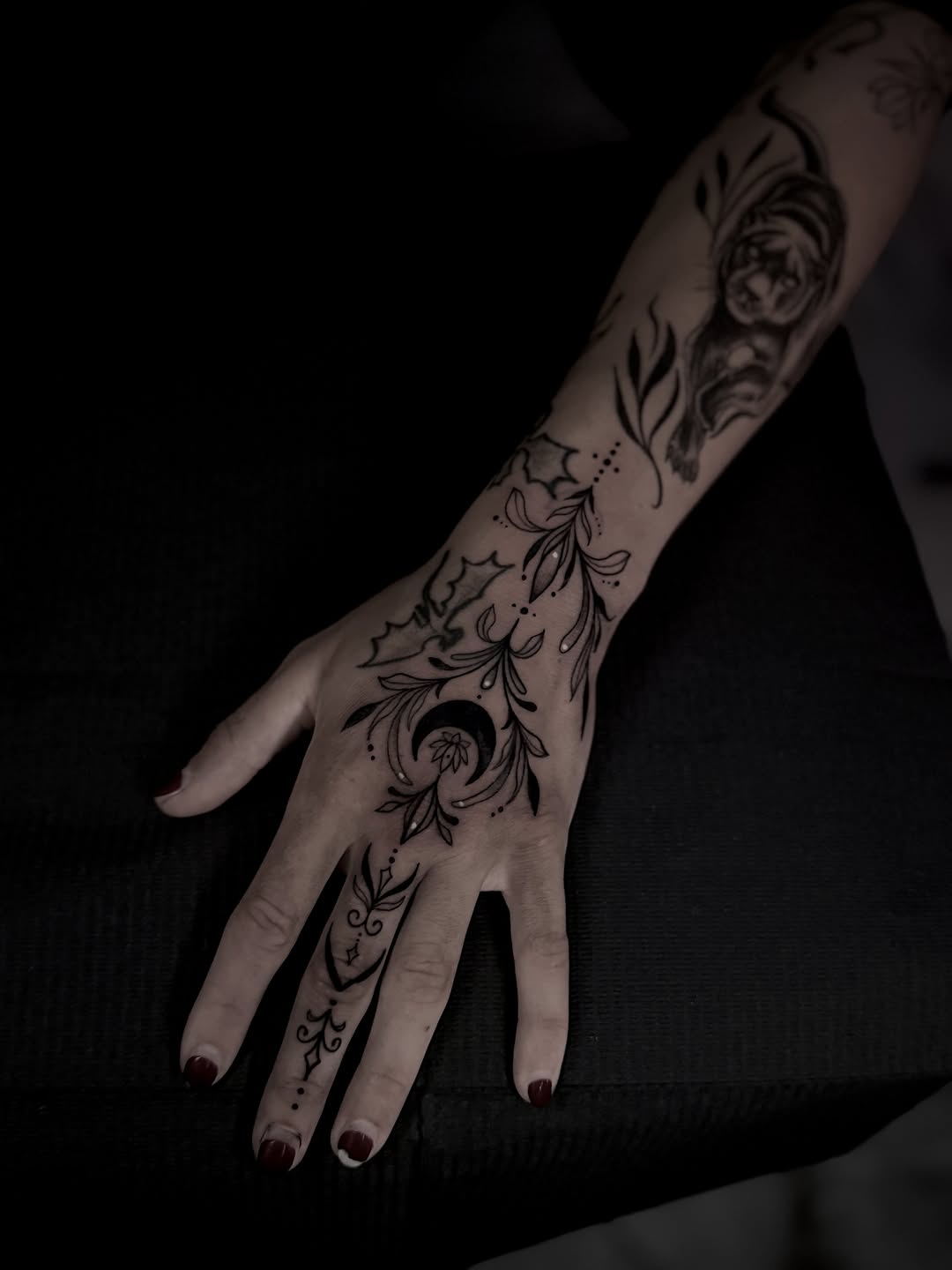 Tattoo by @artbyjaimefaith — blackwork, ornamental
