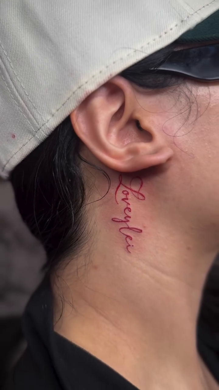 Tattoo by @a.michellearts — lettering_script, fine_line