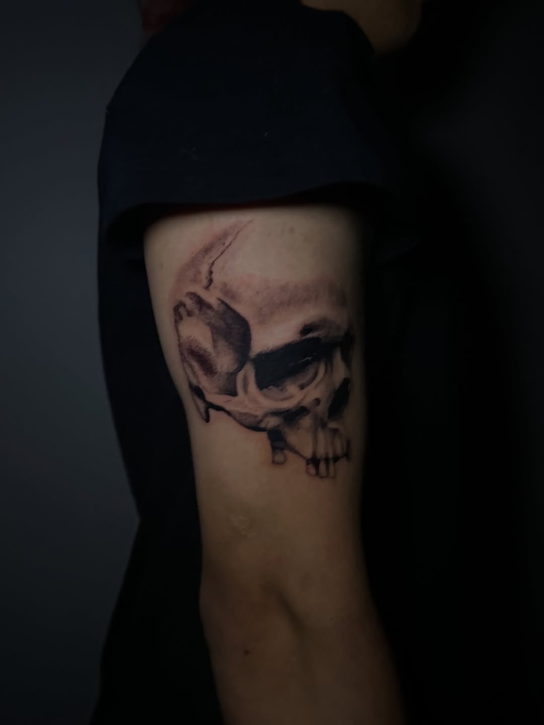 Tattoo by @halfwit__ — black_and_grey, realism