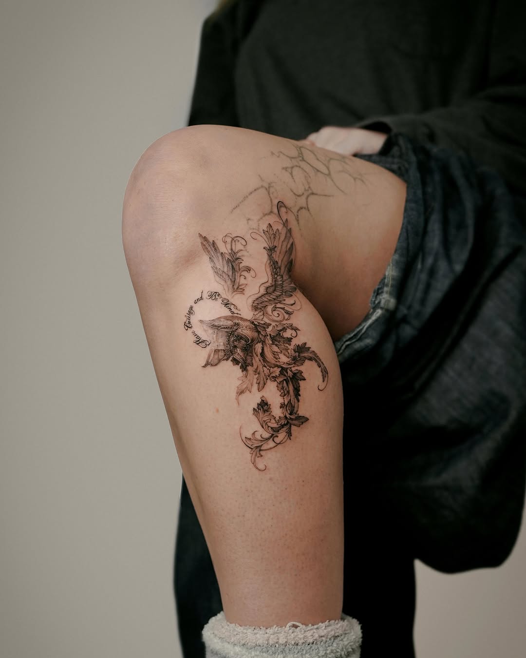 Tattoo by @yeonji_heart โ fine_line, black_and_grey