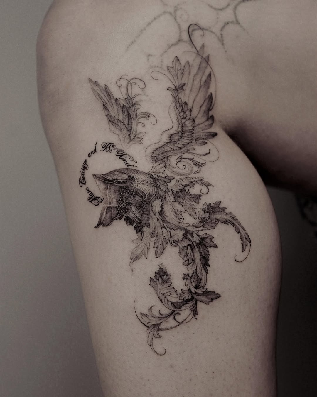 Tattoo by @yeonji_heart โ black_and_grey, illustrative