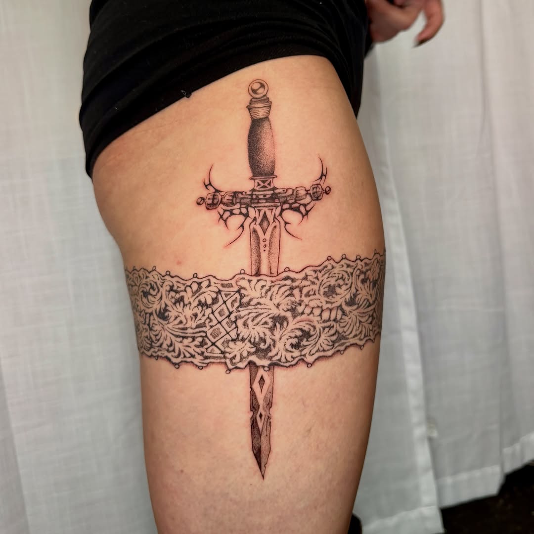 Tattoo by @fairygodfather.ink — black_and_grey, ornamental