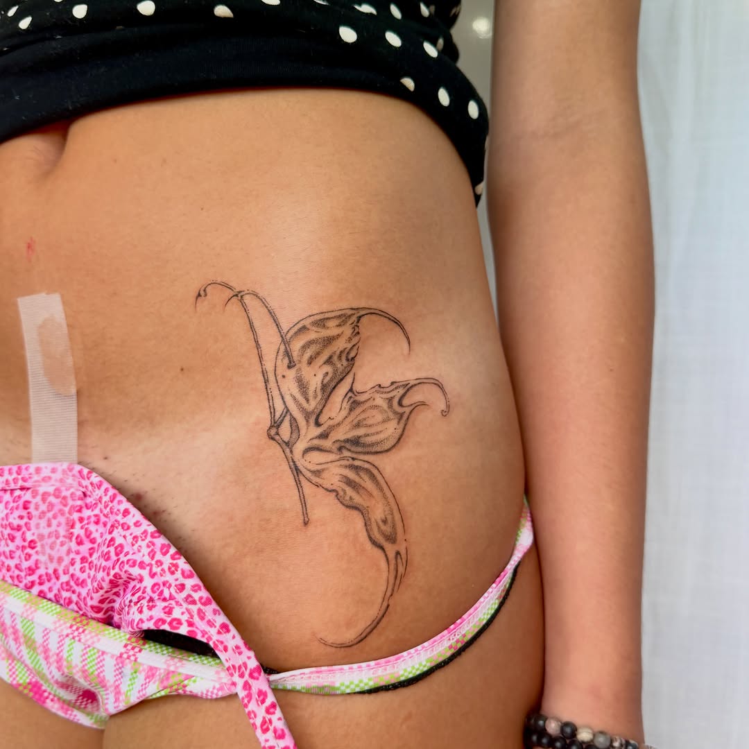 Tattoo by @fairygodfather.ink — fine_line, dotwork