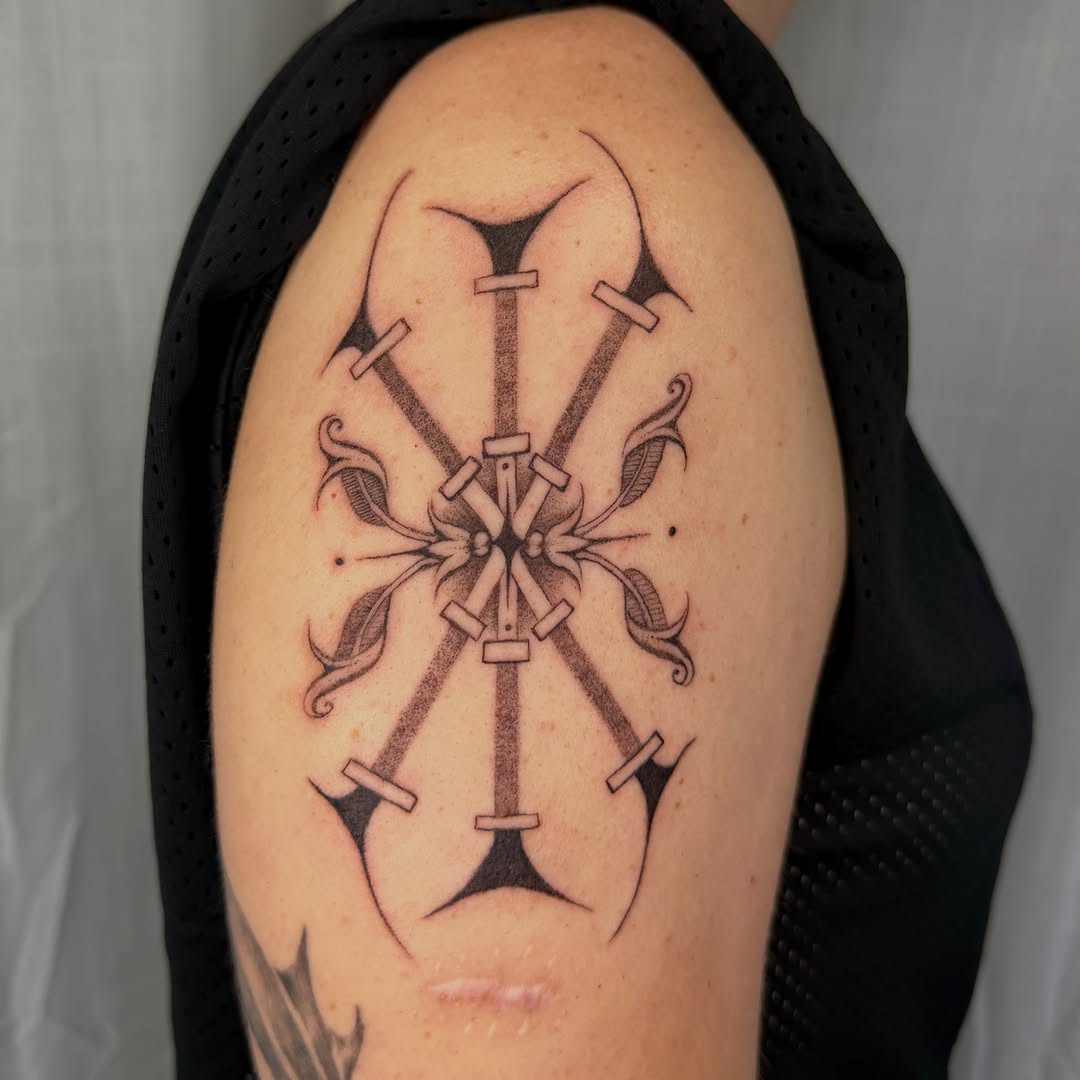 Tattoo by @fairygodfather.ink — black_and_grey, ornamental
