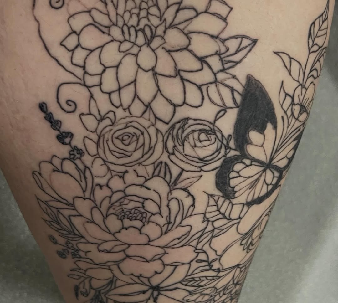 Tattoo by @thefeminine_ink — black_and_grey